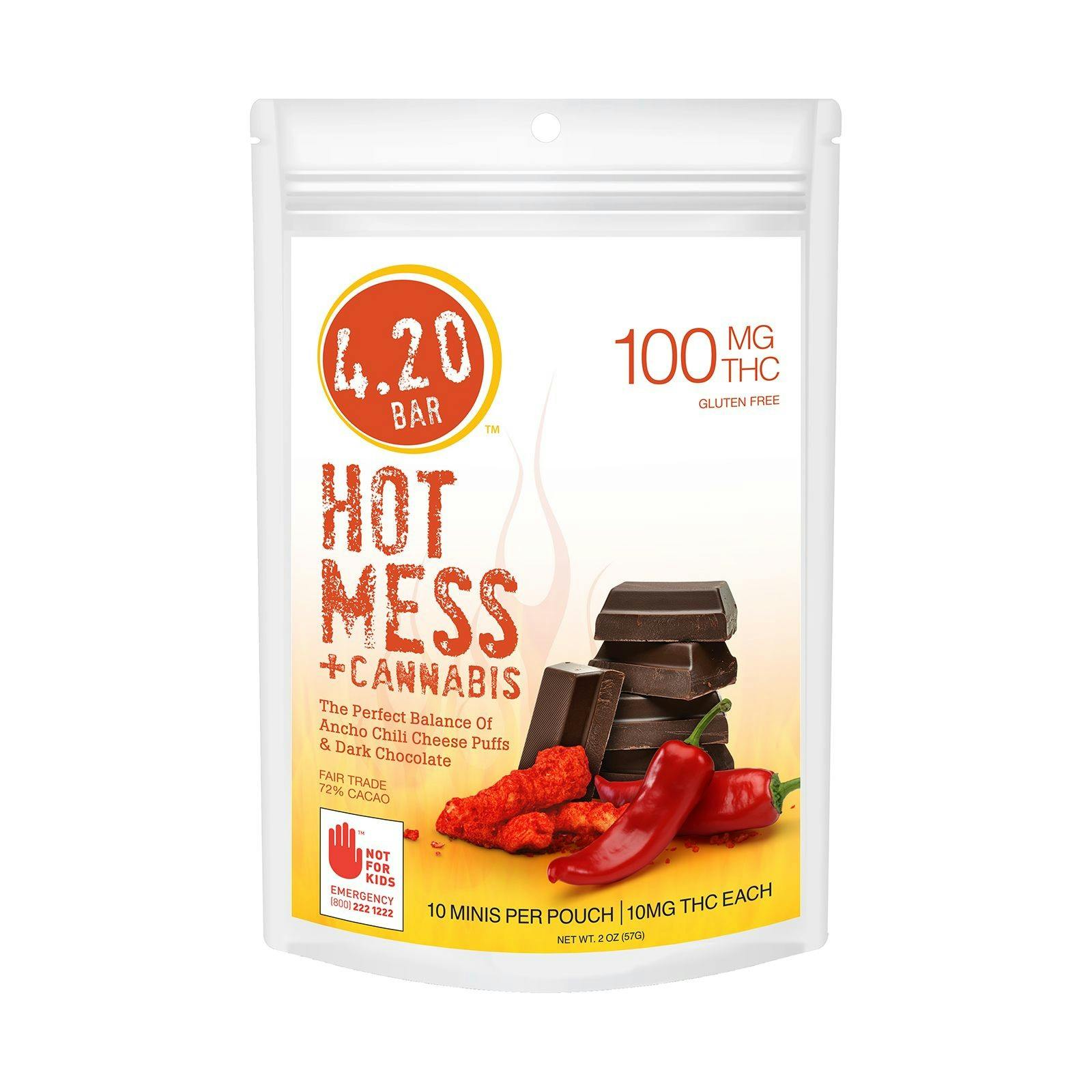 4.20 Bar by Evergreen Herbal: Dark Chocolate Hot Mess Minis 100mg 10